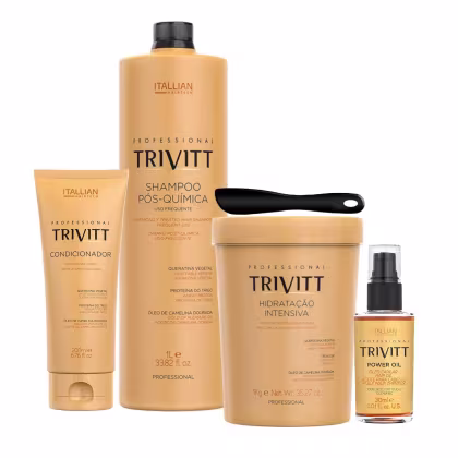 Imagem do produto Kit Trivitt Profissional 4 Itens – Shampoo, Hidratação, Condicionador e Power Oil