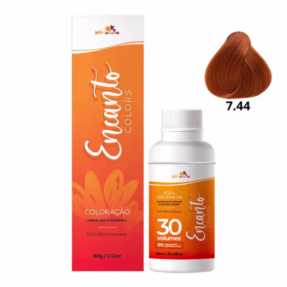 Imagem do produto Kit Beleza Ruiva Encanto Colors 7.44 e Oxigenada 30vol 9%