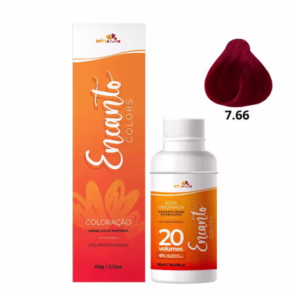 Imagem do produto Kit Beleza Ruiva Encanto Colors 7.66 e Oxigenada 20vol 6%