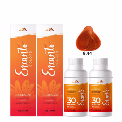 Imagem do produto Kit Beleza Ruiva Encanto Colors 9.44 e Oxigenada 30vol 9% - Duas Unidades