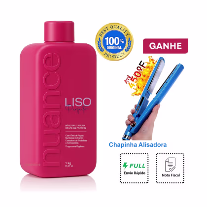 Imagem do produto Liso Perfeito Alisamento Capilar Nuance 1 Litro + Chapinha 450ºF