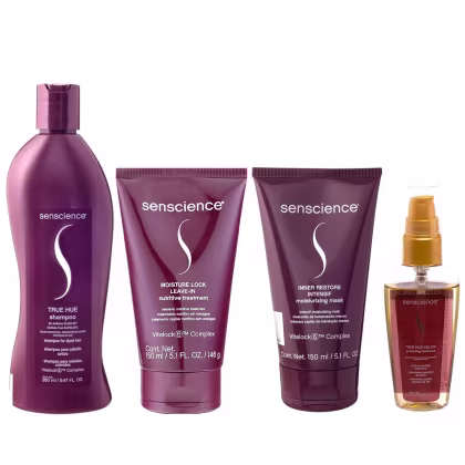 Imagem do produto Kit Senscience True Hue Shampoo 280ml + Inner Intensif 150ml + Moisture Lock 150ml + Sérum 55ml