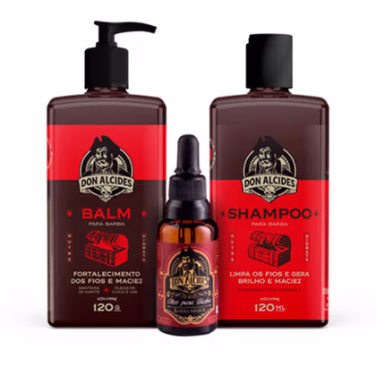 Imagem do produto Kit Balm Shampoo Óleo Barba Negra Para Barba Don Alcides