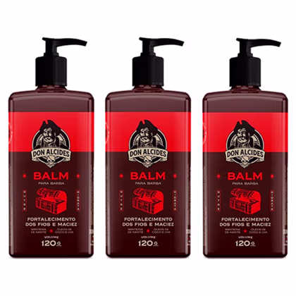 Imagem do produto Kit 3x Balm Hidratante Para Barba Negra 120ml Don Alcides