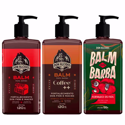 Imagem do produto Kit 3x Balm Barba Negra Coffee e Guaraná 120g Don Alcides