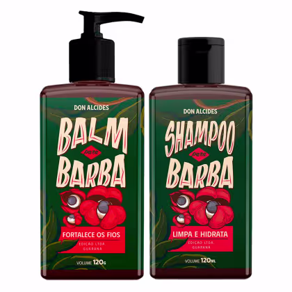 Imagem do produto Kit 1x Balm e 1x Shampoo Para Barba Guaraná 120g Don Alcides