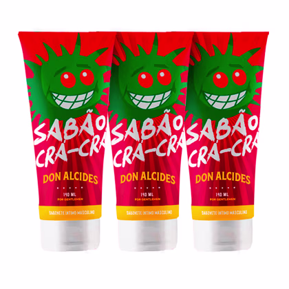 Imagem do produto Kit 3x Sabão Crá Crá Sabonete Íntimo Masculino Don Alcides