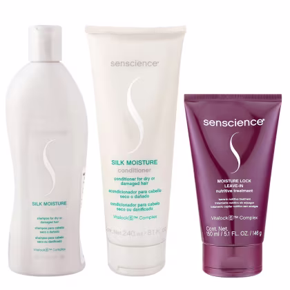 Imagem do produto Kit Senscience Silk Moisture Shampoo 280ml + Condicionador 240ml + Moisture Lock Leave-In 150ml