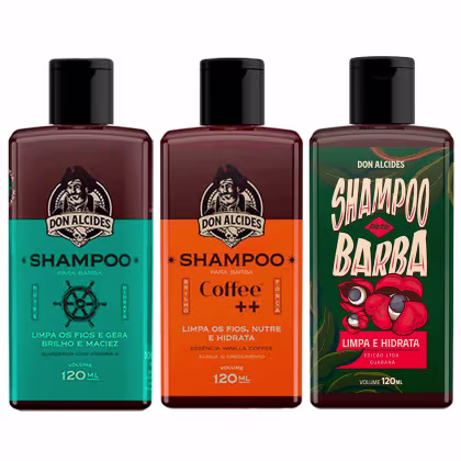 Imagem do produto Kit 3x Shampoo Para Barba Lemon Coffee Guaraná Don Alcides