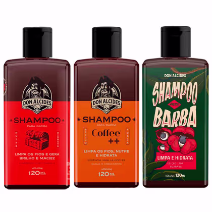 Imagem do produto Kit 3x Shampoo Para Barba Negra Coffee Guaraná Don Alcides