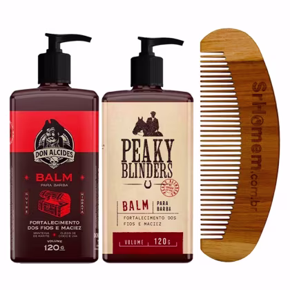 Imagem do produto 2x Balm Barba Negra Peaky Blinders e Pente Curvo Don Alcides