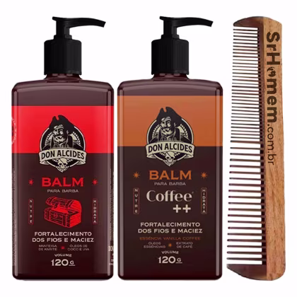 Imagem do produto Kit 2x Balm Para Barba Negra Coffee Pente Duplo Don Alcides