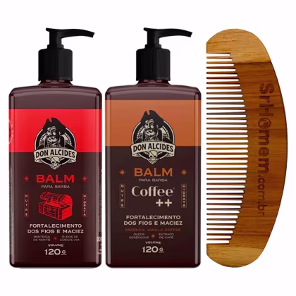 Imagem do produto Kit 2x Balm Para Barba Negra Coffee Pente Curvo Don Alcides