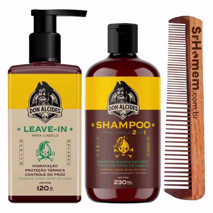 Imagem do produto Leave-in 120g e Shampoo 230ml Lemon Pente Duplo Don Alcides