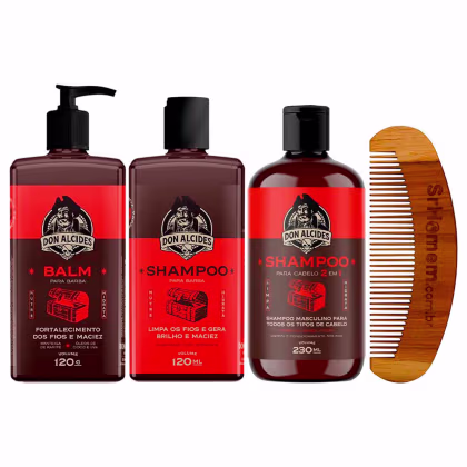 Imagem do produto Balm Shampoo Cabelo e Barba Negra Pente Curvo Don Alcides