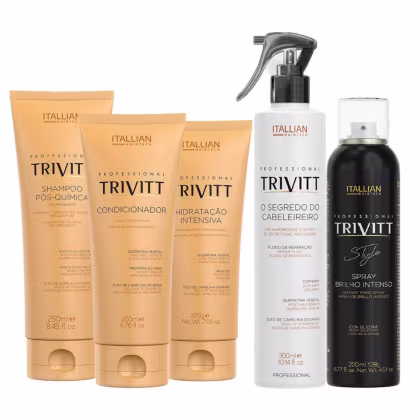 Kit Itallian Hairtech Trivitt Restauração Capilar Pós Quimica com 5 Produtos
