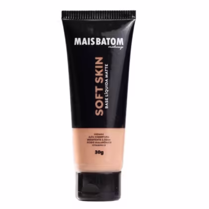 Base Líquida Matte Mais Batom Makeup Soft Skin Médio 02, 30g.