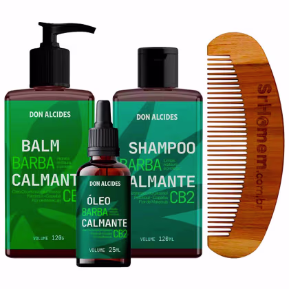Imagem do produto Kit Balm Óleo Shampoo Barba CB2 e Pente Curvo Don Alcides