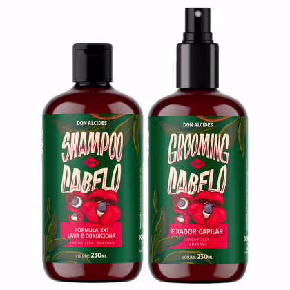 Imagem do produto Kit Shampoo 230ml e Grooming Para Cabelo Guaraná Don Alcides