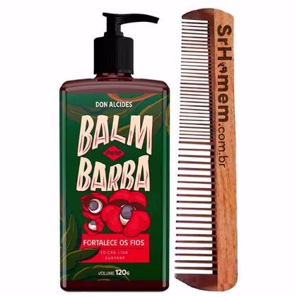 Imagem do produto Kit Balm Para Barba Guaraná 120ml e Pente Duplo Don Alcides