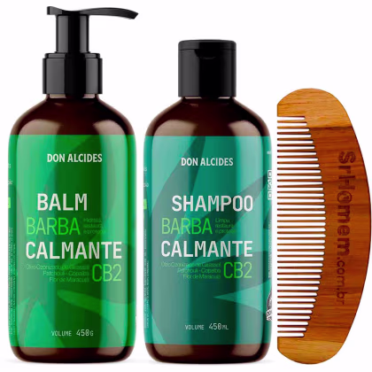 Imagem do produto Kit Balm Shampoo Para Barba 450g Cb2 Pente Curvo Don Alcides