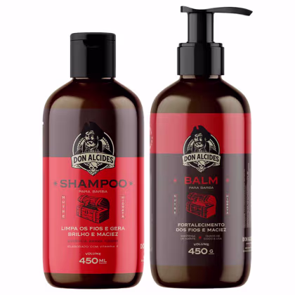 Imagem do produto Kit Shampoo e Balm 450ml Para Barba Negra Don Alcides