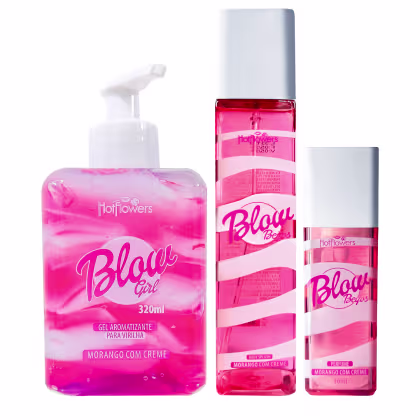 Imagem do produto Kit Blow Girl Hidratante 320ml Perfume 30ml e Body Spash 180ml Blow Beijos Morango com Creme