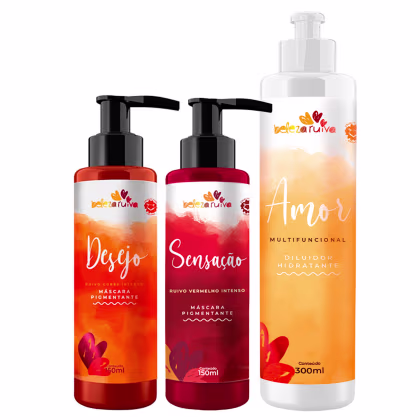Imagem do produto Kit Beleza Ruiva Tonalizante Desejo, Sensação e Diluidor Amor - 300ml