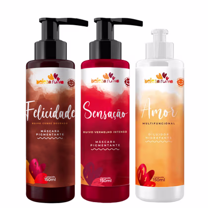 Imagem do produto Kit Beleza Ruiva Tonalizante Felicidade, Sensação e Diluidor Amor - 150ml