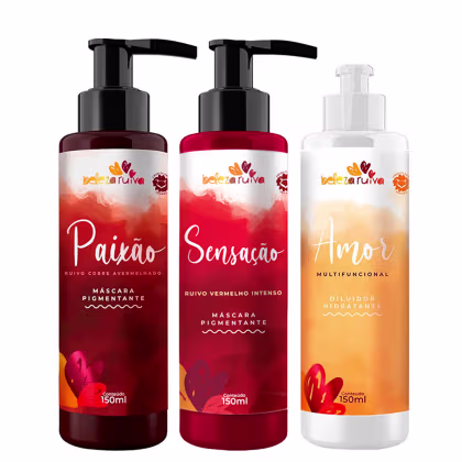 Imagem do produto Kit Beleza Ruiva Tonalizante Paixão, Sensação e Diluidor Amor - 150ml