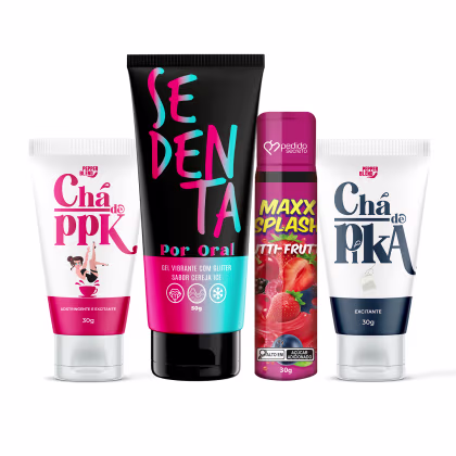 Imagem do produto Kit Sexshop Casal Oral Vibrante Gel Excitantes Efeito Adstringente Efeito Gela Prolongador Masculino