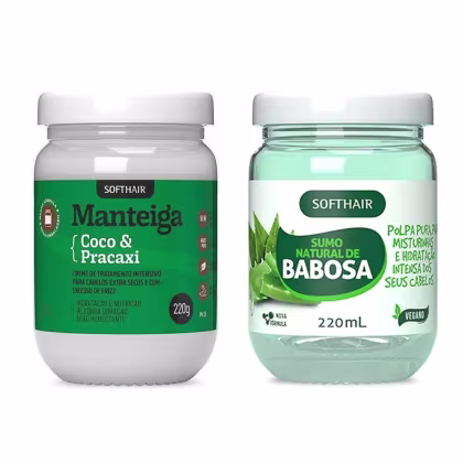 Kit Soft Hair Sumo Natural de Babosa 220g + Manteiga Coco & Pracaxi 220g