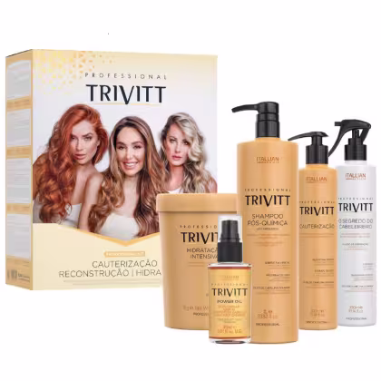 Imagem do produto Kit Trivitt Cauterização Profissional Pós Química (5 Itens) – Reconstrução, Brilho e Força
