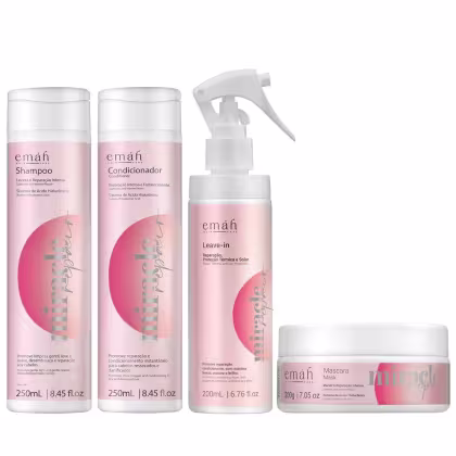 Kit Emáh Hair Care Miracle Repair Quarteto Home Treat, 4 produtos.