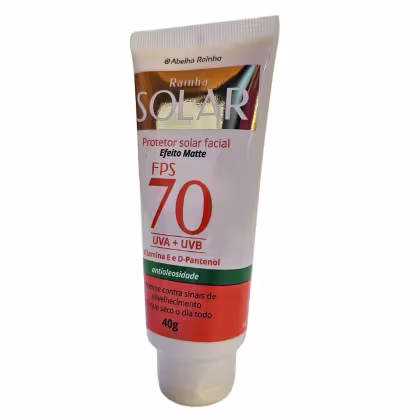 Imagem do produto Abelha Rainha Rainha Solar Protetor Solar Facial Antioleosidade Efeito Matte FPS 70 40g