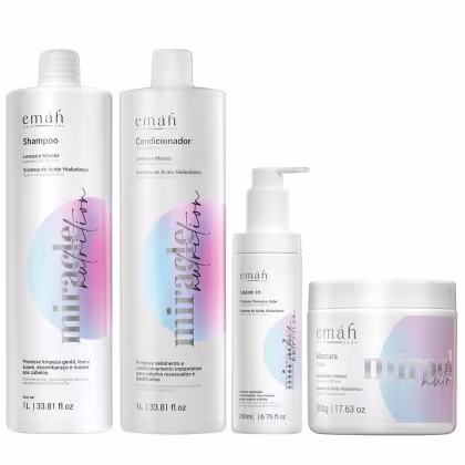 Kit Emáh Hair Care Miracle Nutrition Quarteto Intense, 4 produtos.