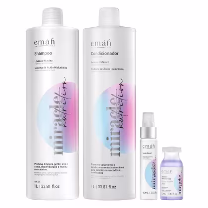 Kit Emáh Hair Care Miracle Nutrition Quarteto Treat Salon, 4 produtos.
