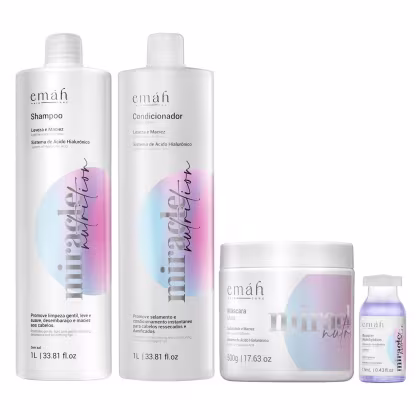 Kit Emáh Hair Care Miracle Nutrition Four Treatment, 4 produtos.