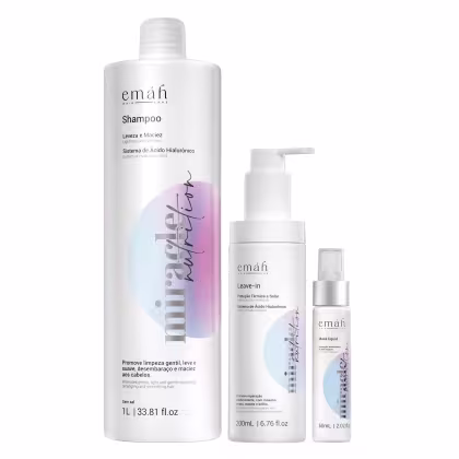 Imagem do produto Kit Emáh Miracle Nutrition Lux Salon (3 Produtos)
