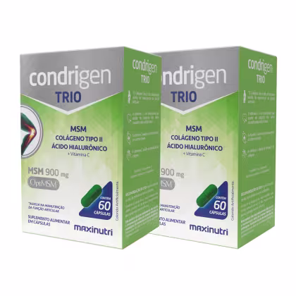 Imagem do produto Kit 2 Condrigen Trio MSM Colágeno Tipo 2 HA Vit.C Maxinutri