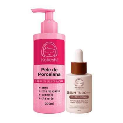 Imagem do produto Kit Sabonete e Sérum Facial Tudo em 1 Kokeshi Pele de Porcelana Kokeshi