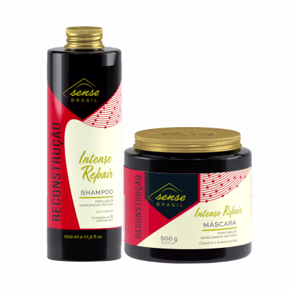 Imagem do produto Shampoo e Máscara para Reconstrução Capilar e reposição proteica Intense Repair Sense Brasil 500ml