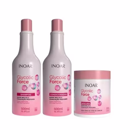 Imagem do produto Inoar Glycolic Force Kit 3 Produtos 500ml