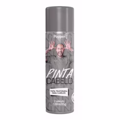 Tinta Capilar Temporária Popper Pinta Cabelo Neymar Jr. Prata, 150ml.
