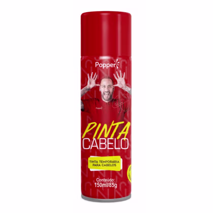 Tinta Capilar Temporária Popper Pinta Cabelo Neymar Jr. Vermelho, 150ml.