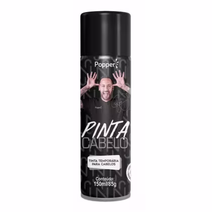 Tinta Capilar Temporária Popper Pinta Cabelo Neymar Jr. Preto, 150ml.