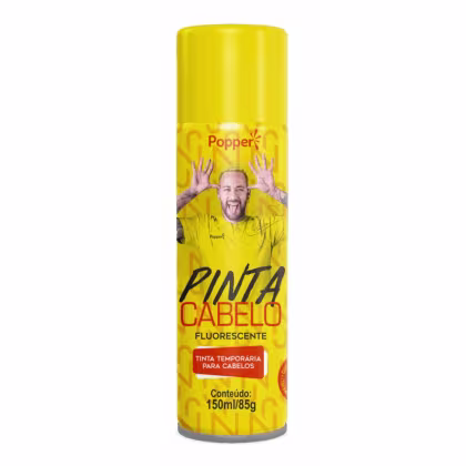 Tinta Capilar Temporária Popper Pinta Cabelo Neymar Jr. Amarelo Fluorescente, 150ml.