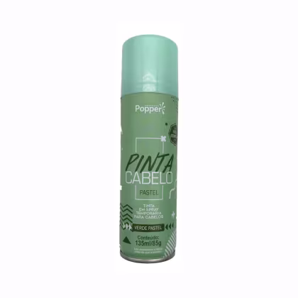 Tinta Capilar Temporária Popper Pinta Cabelo Verde Pastel, 135ml.