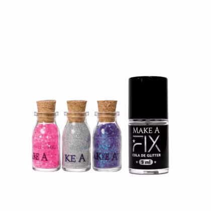 Imagem do produto Coleção EuPhoria II Kit Glitter Flocado Holográfico + Cola Make A (4 Unidades)