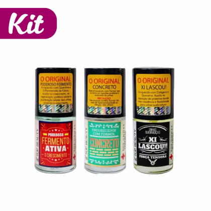Imagem do produto Top Beauty S.O.S Unhas - Kit Concreto, Poderoso Fermento e Xi-Lascou (3 produtos)